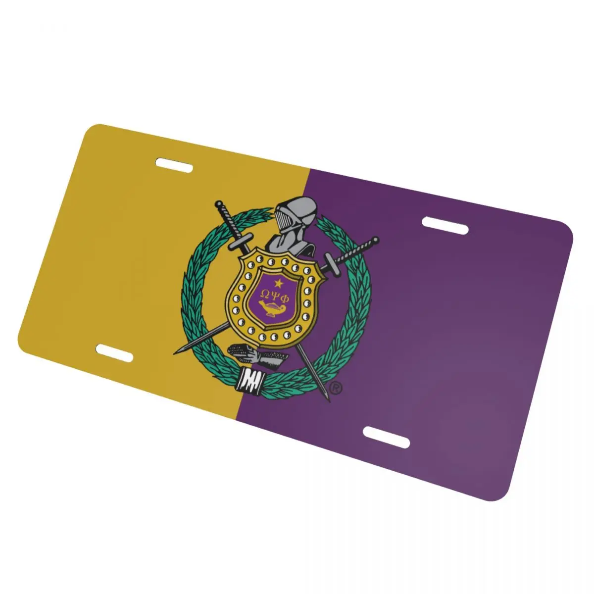 Omega Fraternity Psi Phi OPP License Plate Car Tag Aluminum Car Auto Sign Universal Bracket Metal Accessories Frame Plate