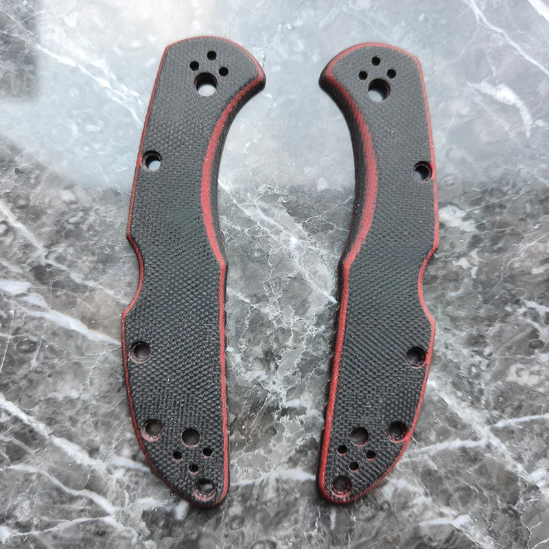 2 Colors Jade Green / Black Red G10 Grip Handle Scales for Spyderco C11 Delica4 C11FPPN C11FPPR C11FPOR C11FPGY C11FPGR C11FPBN