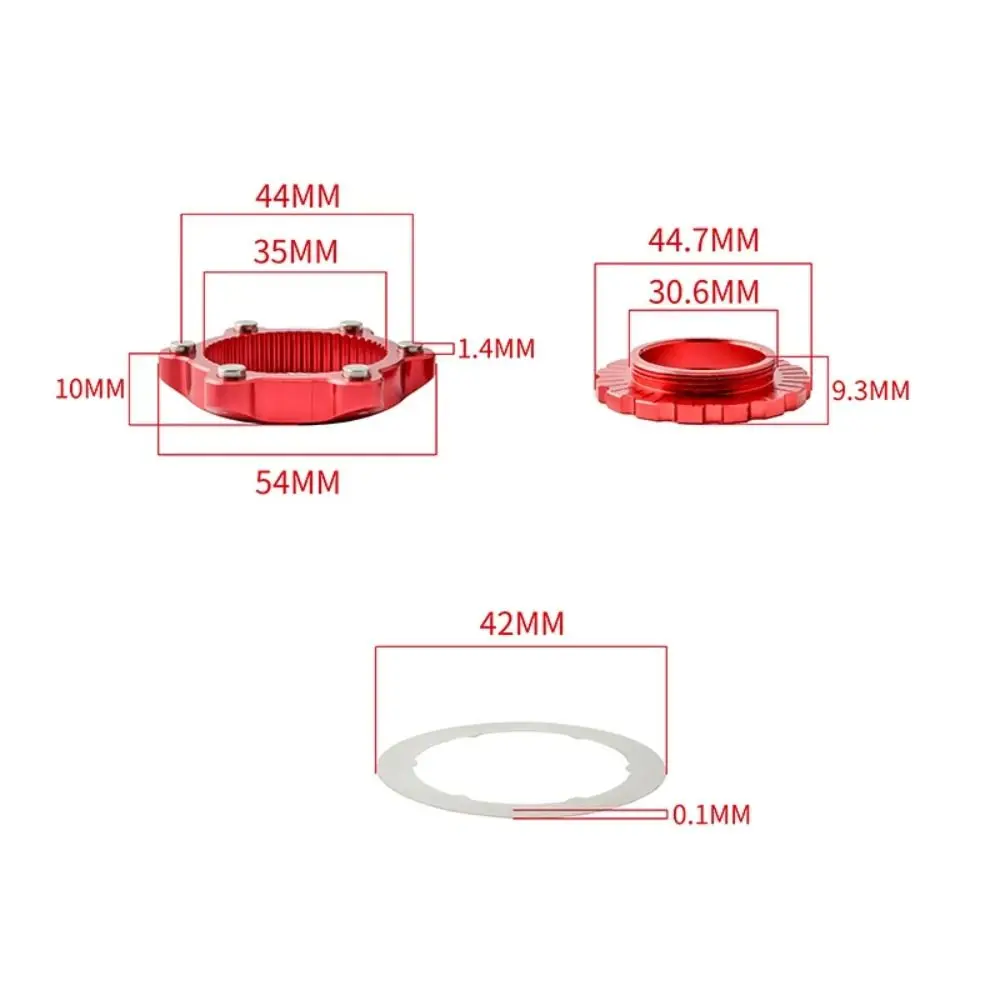 6 Bolts Bike Centerlock Adapter Aluminum Alloy 44mm Axis Bike Hub Center Lock Conversion Tight Fit with Stainless Steel Washer image 6