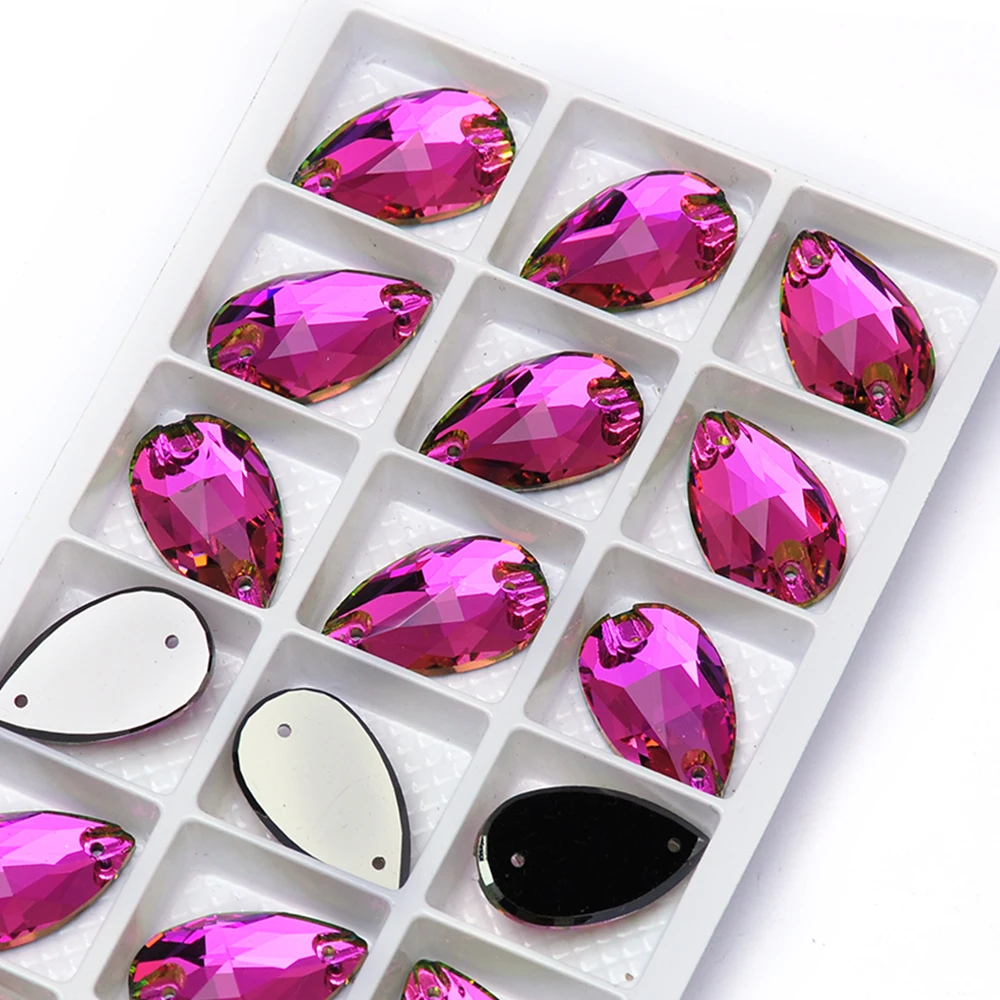 PUBRILEX Glas K9 Strasssteine zum Aufnähen mit abgeschrägten Kanten, Kristalle, Glitzersteine zum Aufnähen für DIY-Kleidung, Kleider und Bekleidung. – Detail 17