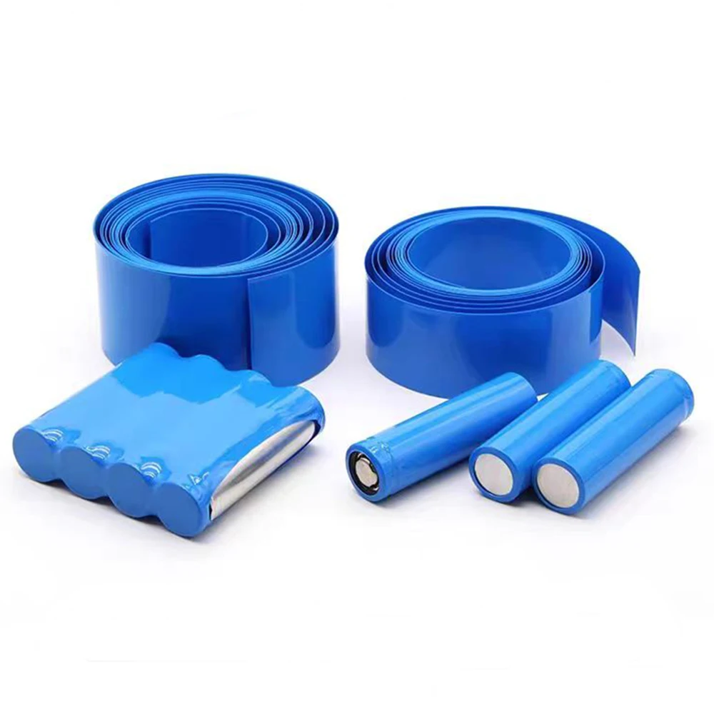 1Meter PVC Of 18650 Battery Packs Cable Sleeve Multi Size Heat Shrink Tube Blue Shrink Insulated Shrink Tubing For Production