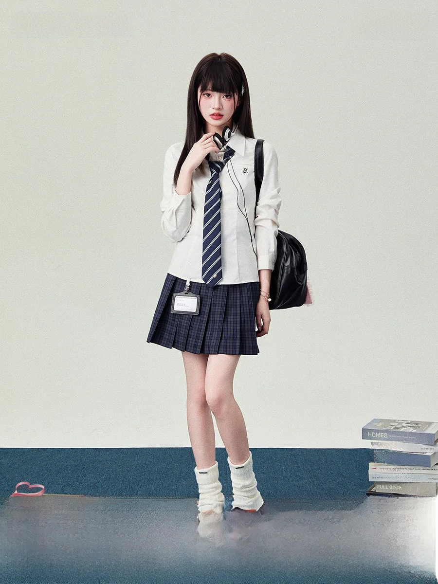 

Госпожа. Женская блузка Flower Bell JK с длинным рукавом, приталенная, в студенческом стиле, из дышащего полиэстера