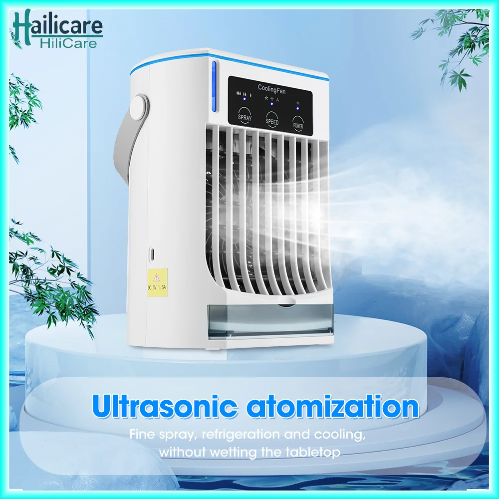 

New 3 In 1 Fan AIr Conditioner Household Mini Air Cooler USB rechargeable Portable Humidifier Air Adjustment Fan Office Home Fan