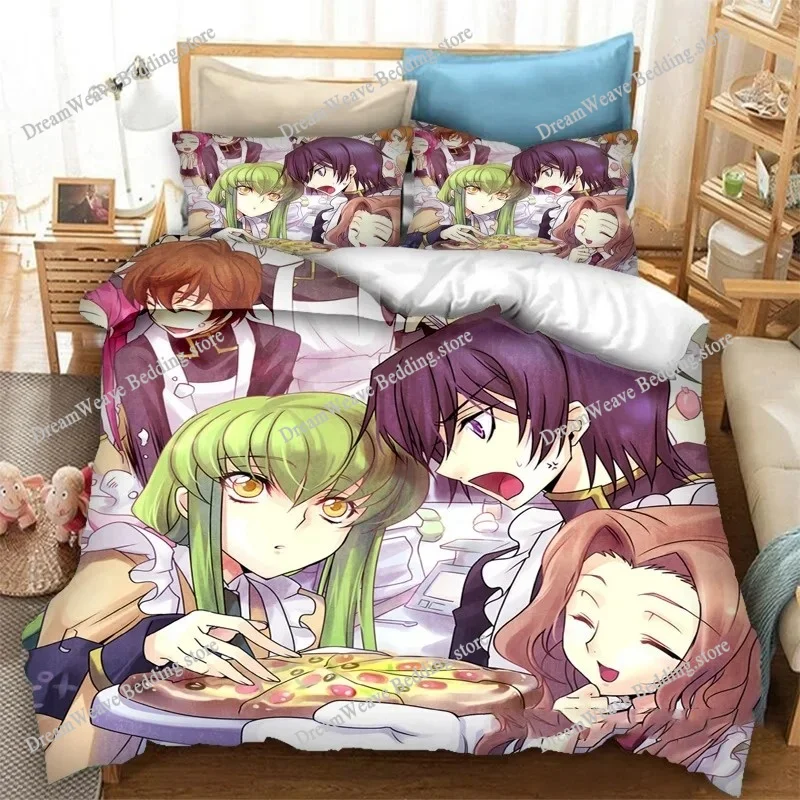 

Fashion 3D Printed Anime Code Geass Duvet CoverBedding Set Double Twin Full Queen King Adult Kids Bedclothes Quilt Cover