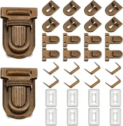 10 Sets Iron Purse Push Locks Clasp Lock for Leather Bag Case Clasp for DIY Hangbag Purse Suitcase Closures Hardware, Antique