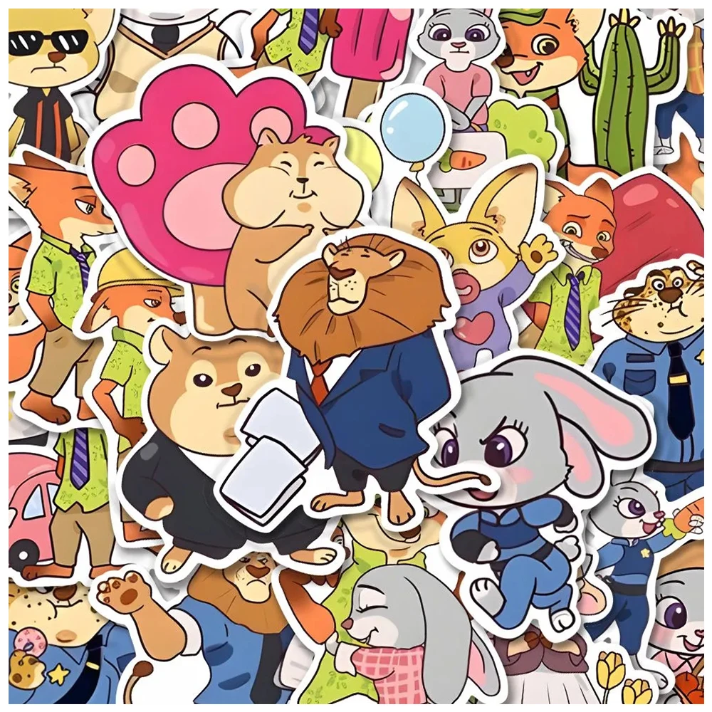 

10/30/68pcs Disney Anime Zootopia Cartoon Stickers Cute Zootropolis Waterproof Sticker DIY Notebook Diary Kawaii Graffiti Decals
