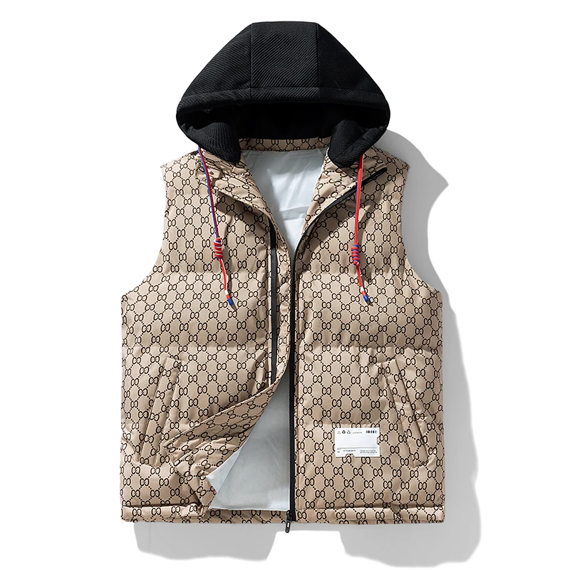 Down cotton vest, autumn and winter, loose and trendy vest for middle school students and teenagers, men's and women's outerwear