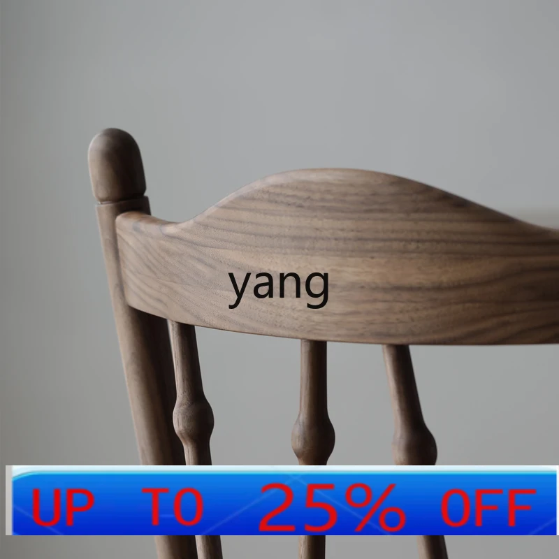 

LMM Solid Wood Backrest Chair Retro Domestic Restaurant Simple Study Chair