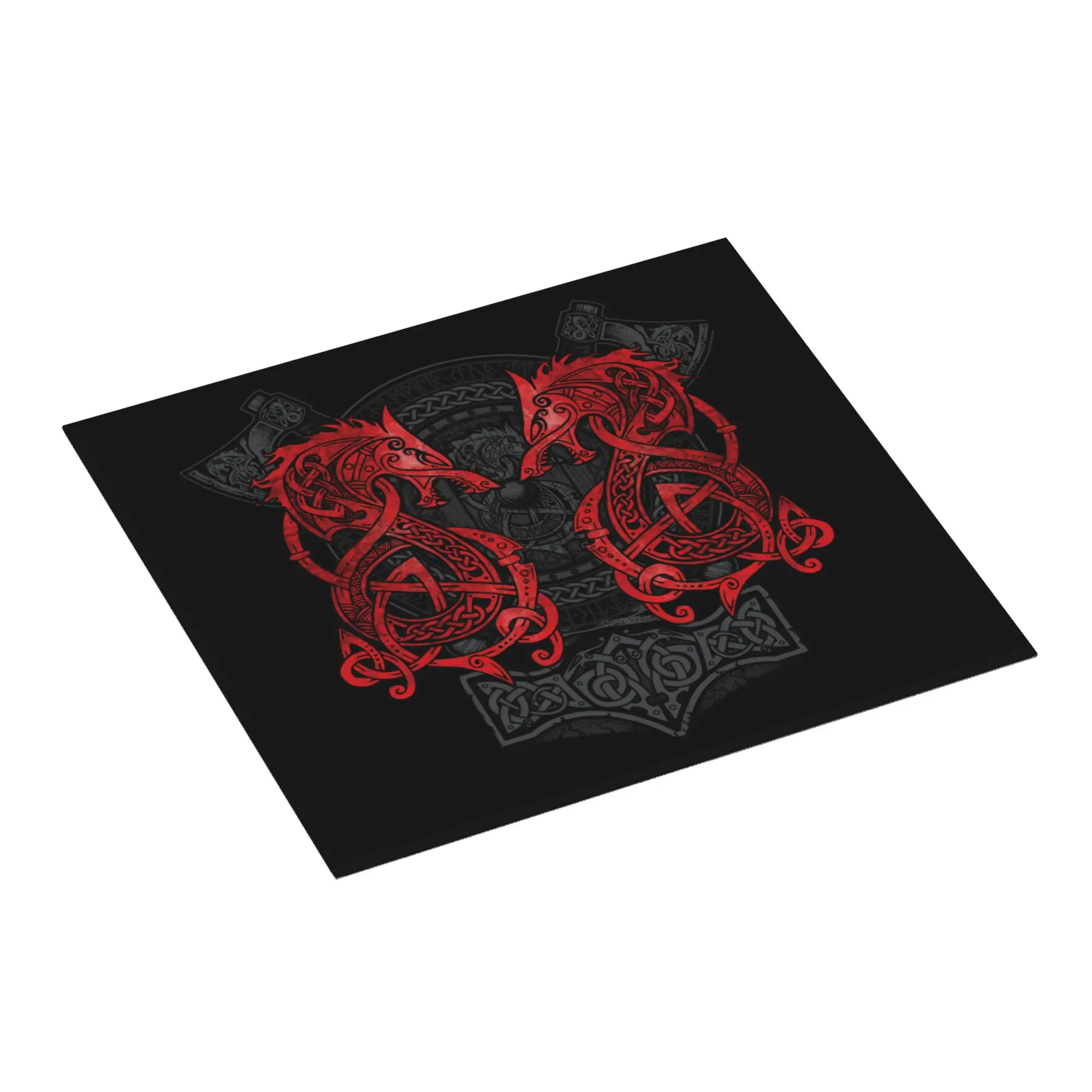 Drying Mat For Kitchen Fighting Fenrir Viking Nordic Monster Wolf Barware Tableware Oil Proof Washable Kitchen Sink Drying Pad