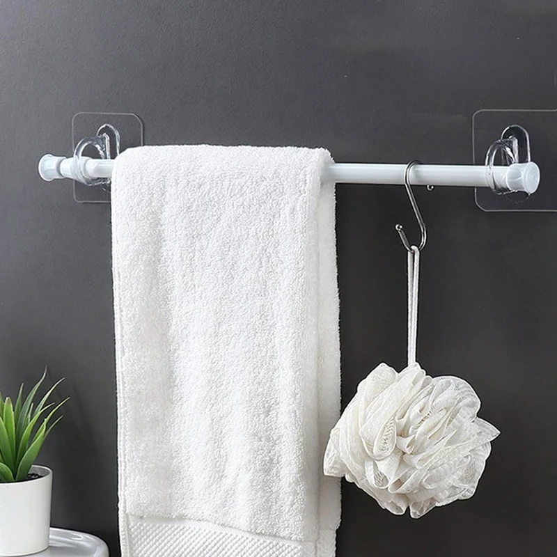 TKOH-gancio circolare multifunzionale Gancio con foro rotondo Gancio autoadesivo Gancio da bagno Gancio da parete per staffa per asta per tenda da appendere