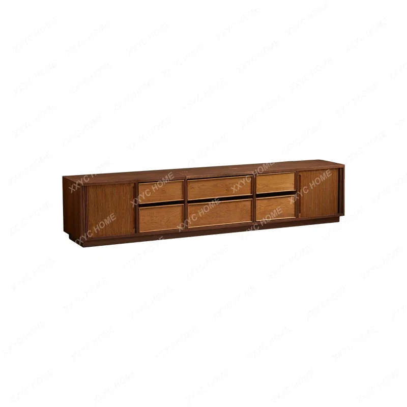 

A Retro streamer cherry wood TV cabinet laser projection medieval special household