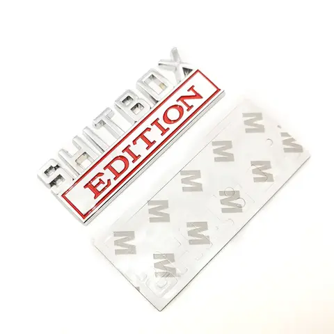 OTOKIT 1Pcs 3D Chrome Black Red Metal Emblem SHITBOX EDITION Badge Car Tail Side Sticker Accessories for Jeep Dodge Chrysler 8 best sales edition emblem - №3