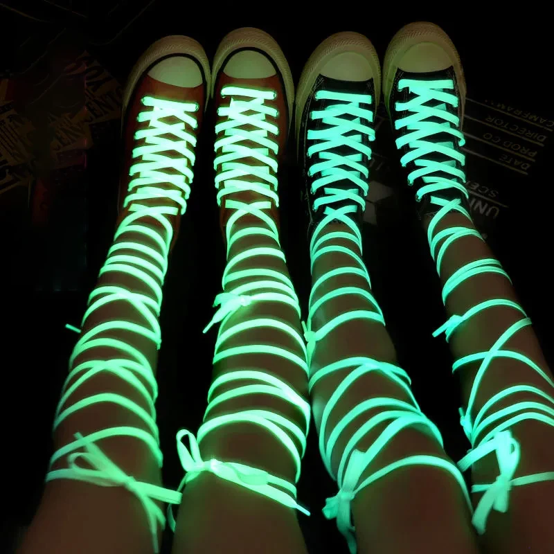 2pcs Shoelaces Glow in The Dark Night Luminous Sports Shoes Accessories Elastic Laces Shoestrings Shoelaces for Kid Sneakers