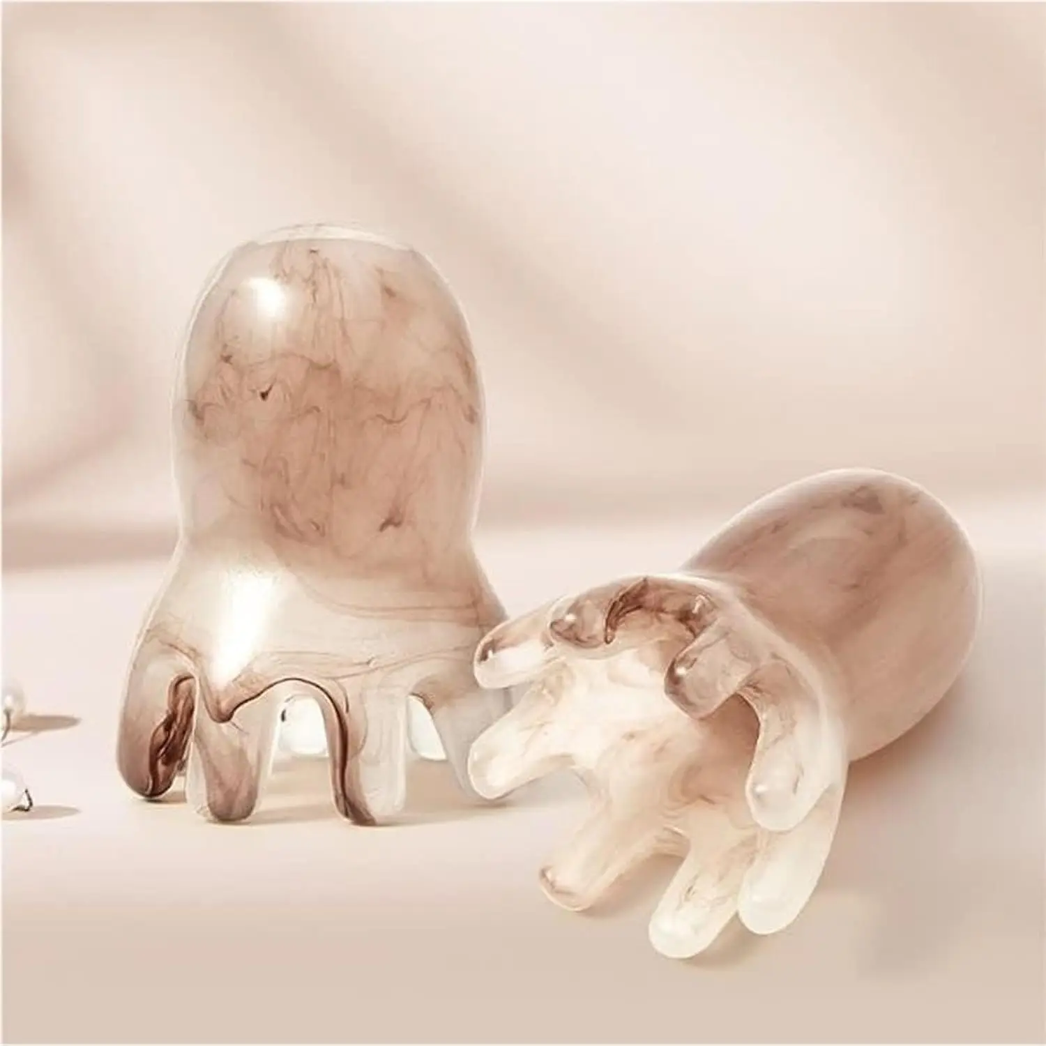 Resin Octopus Scalp Massage Comb Acupressure Meridian Therapy Hair Care Portable Head Massage Relaxation Tool Natural Material