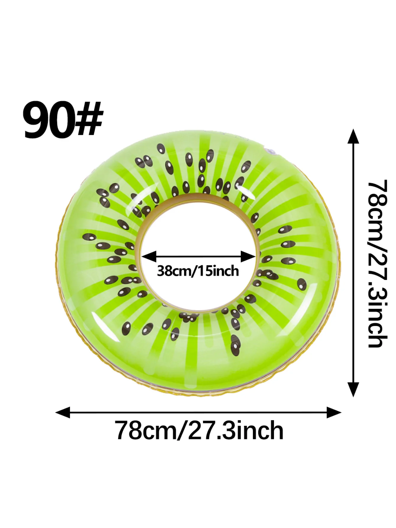 1pc 풍선 과일 테마 수영 반지, 귀여운 녹색 오렌지 모양 풀 플로트, 풀사이드 & 비치 플로팅 서클, 야외 레크리에이션