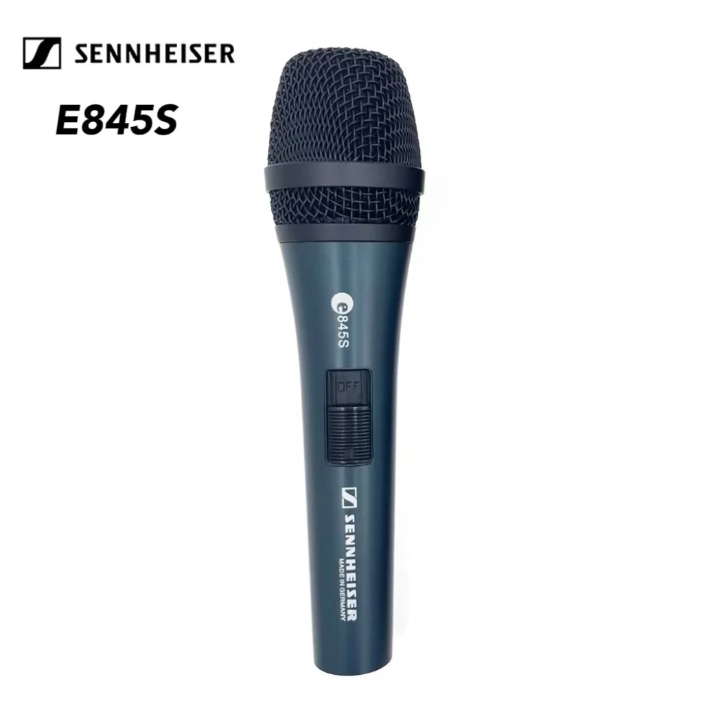 Sennheiser-micrófono profesional E845S Original, micrófono de mano dinámico supercardioide con cable para actuaciones en vivo, Karaoke