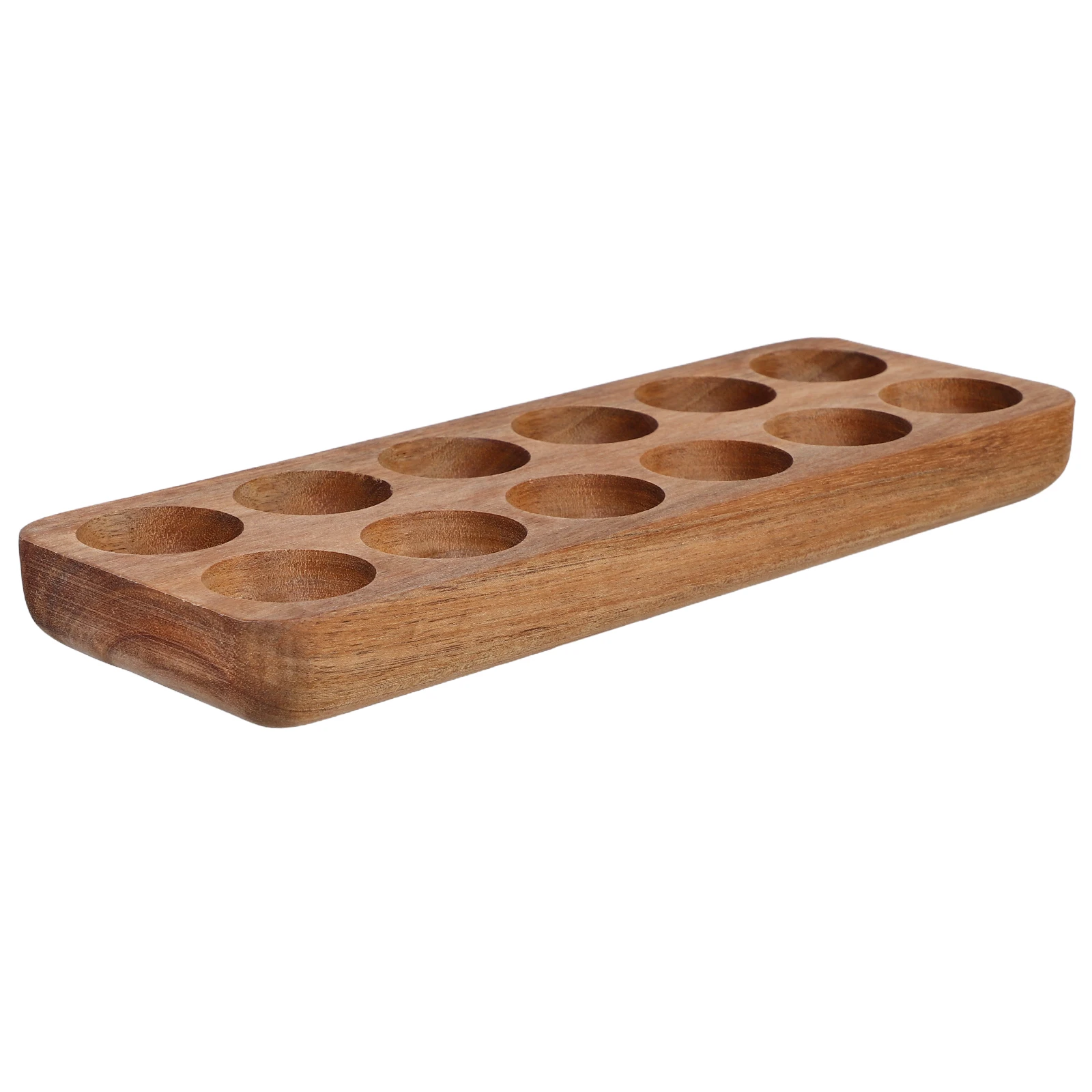 

Wooden Egg Holder Tray 12 Holes Stylish Kitchen Counter Display Material Smooth Finish Organized Storage