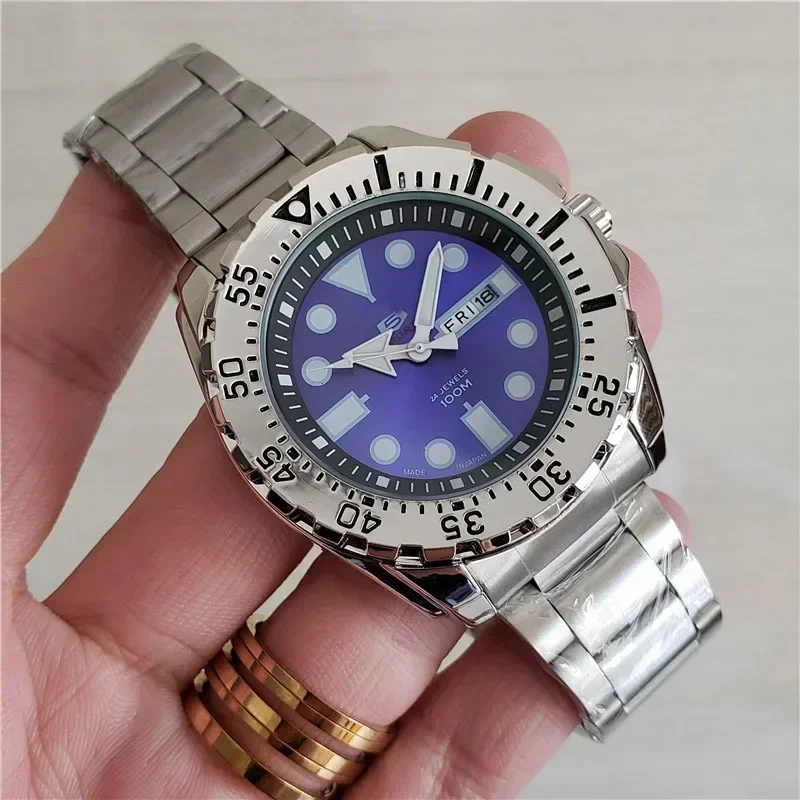 Reloj de cuarzo de lujo para hombre 2025, 44MM, acero inoxidable, cristal de zafiro, cronógrafo, indicador de fecha, 100M, resistente al agua, luminoso