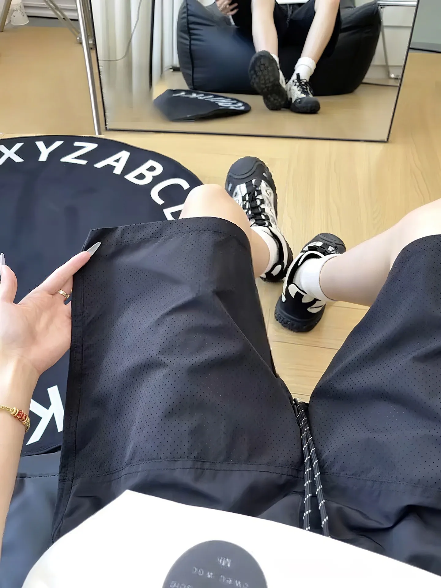 

Bla Ice Silk Me Breathable orts Men's Summer Outdoor Wear Qui Dry Sports Pants Casual Four-Five Length Middle Pants