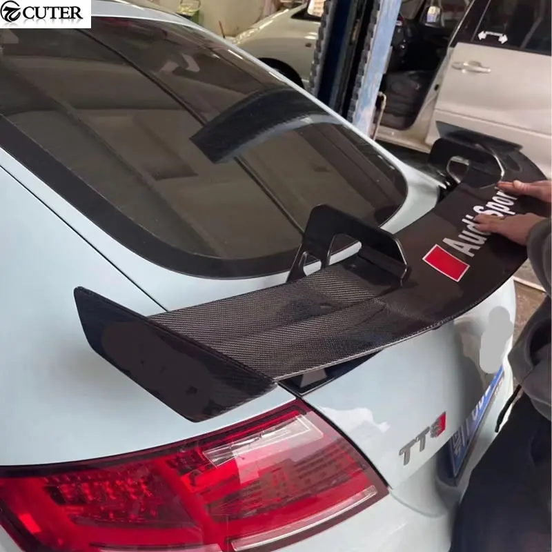 TTTT TTS TTRS MK2 MK3 ألياف الكربون الخلفي سبويلر الشفاه الجناح لأودي TT الرياضة سباق طقم هيكل السيارة