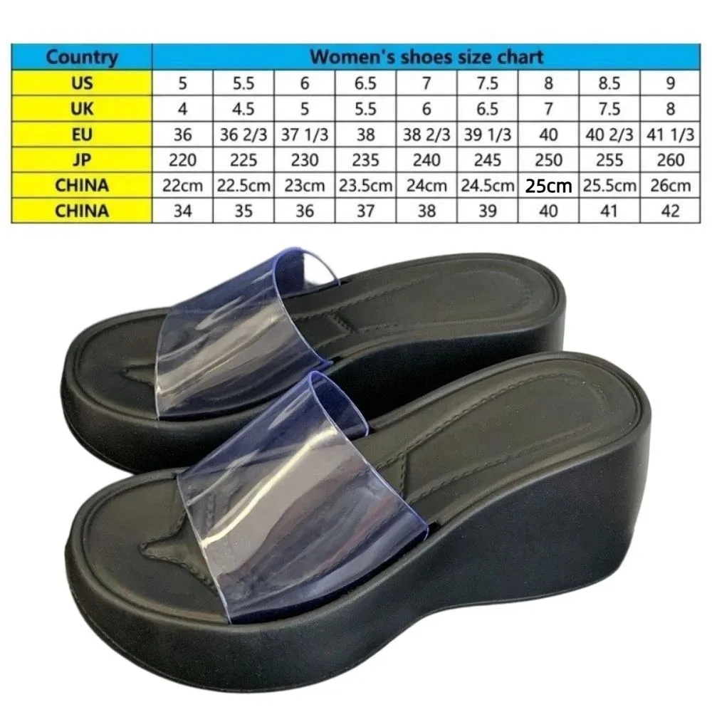 Höhenverstellbare Plattform-Pantoffeln Transparente Rutschfeste Sommer-Strandsandalen Weiche Sohle Leichte Damen-Hausschuhe – Detail 1