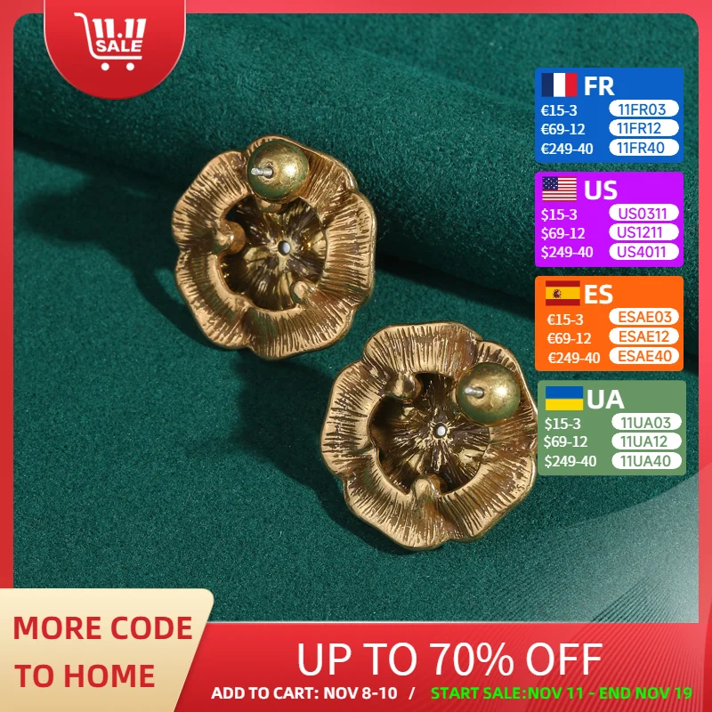 

Vintage Black Camellia Flower Earrings Woman Gold Color Pearl Luxury Wedding Accessories Elegant Anniversary Gift New In 2025