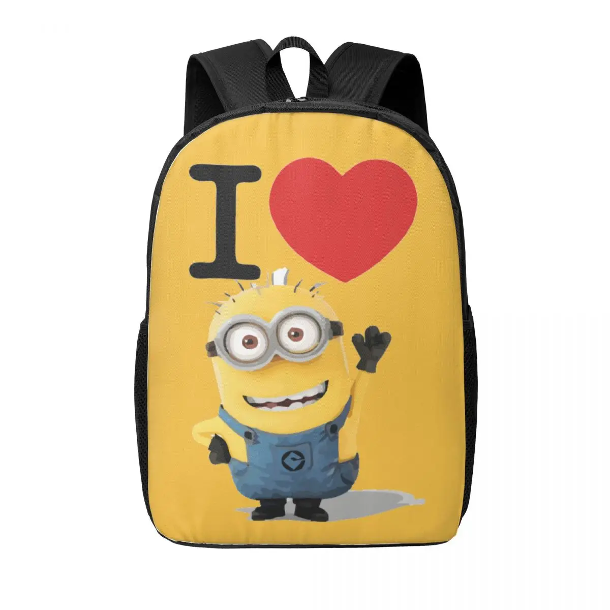 

Custom I Love Minion Cartoon Backpack for Women Men School College Student Bookbag Fits 15 Inch Laptop Bags