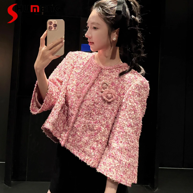 

Women's 2025 Early Autumn New Fashion High-end Socialite Coats Flower Super Beautiful Small Fragrant Coats Round Neck Jackets