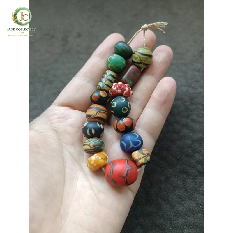 Tibetan Backflow Old Wrapped Pulp Duobao Glaze Bracelet String Beads Accessories