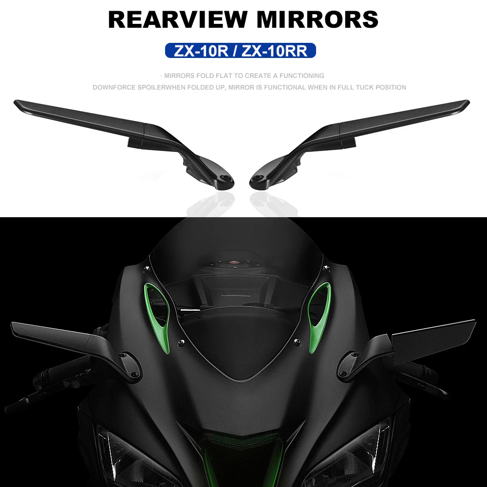 

For Kawasaki Ninja ZX-10R ZX10R ZX 10R SE Side Mirrors NINJA ZX-10RR ZX10RR ZX 10RR Motorcycle Accessories CNC Rear View Mirrors