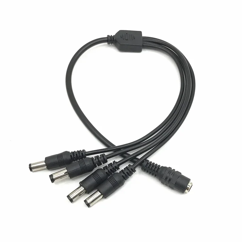 12Vdc line monitoring power distribution line 1 female to 2 3 4 5 6 8 male CCTV cable camera cable power adapter 2.1 * 5.5mm