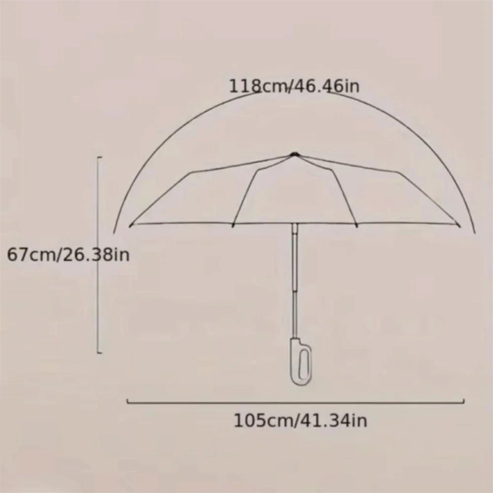 32 Bone Automatic Rain Umbrella with Ring Buckle UV Protection Reverse Folding Umbrella Portable Vintage Women's Parasol