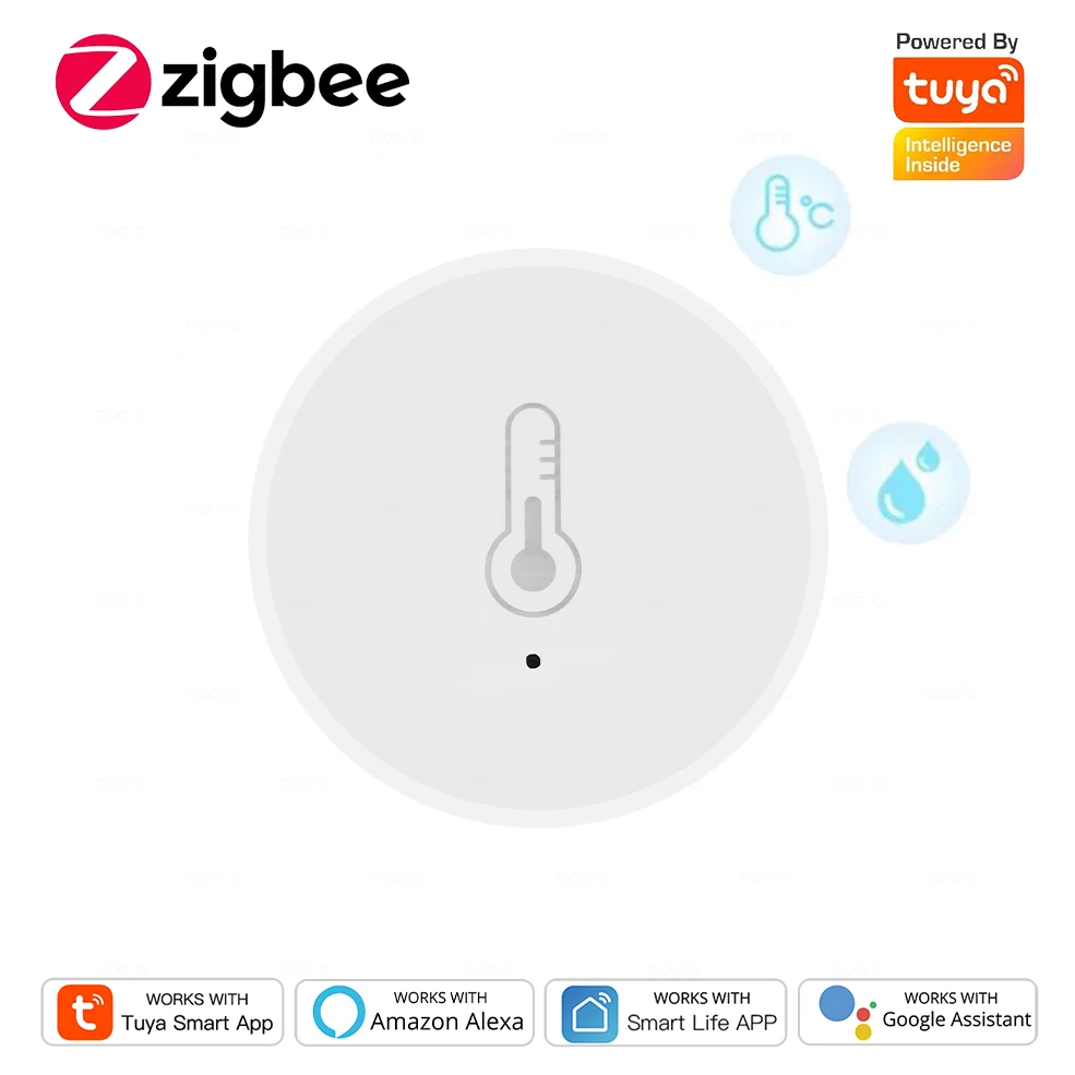 Tuya Zigbee Temperature and Humidity Sensor App Remote Monitor Thermometer Hygrometer for Home/Plant Work with Alexa Google Home