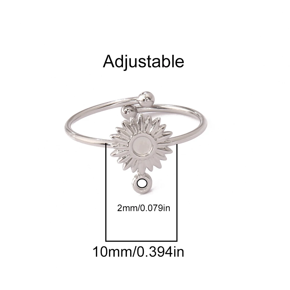 Women's 18K Gold Plated Turquoise Sun Open Adjustable Ring