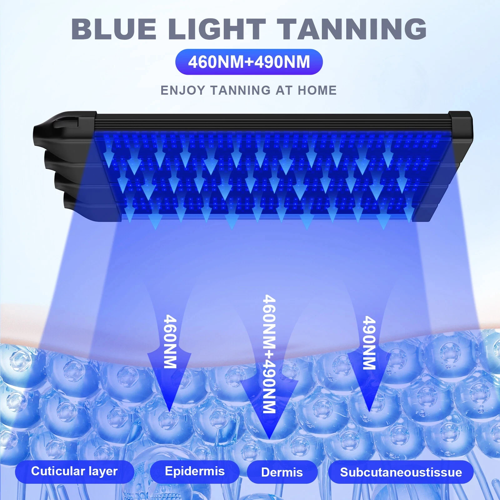 UV Tanning Lamp for Face & Body - Vitamin D Light Therapy with Protective Goggles, Salon-Quality Sunbed Alternative for Healthy