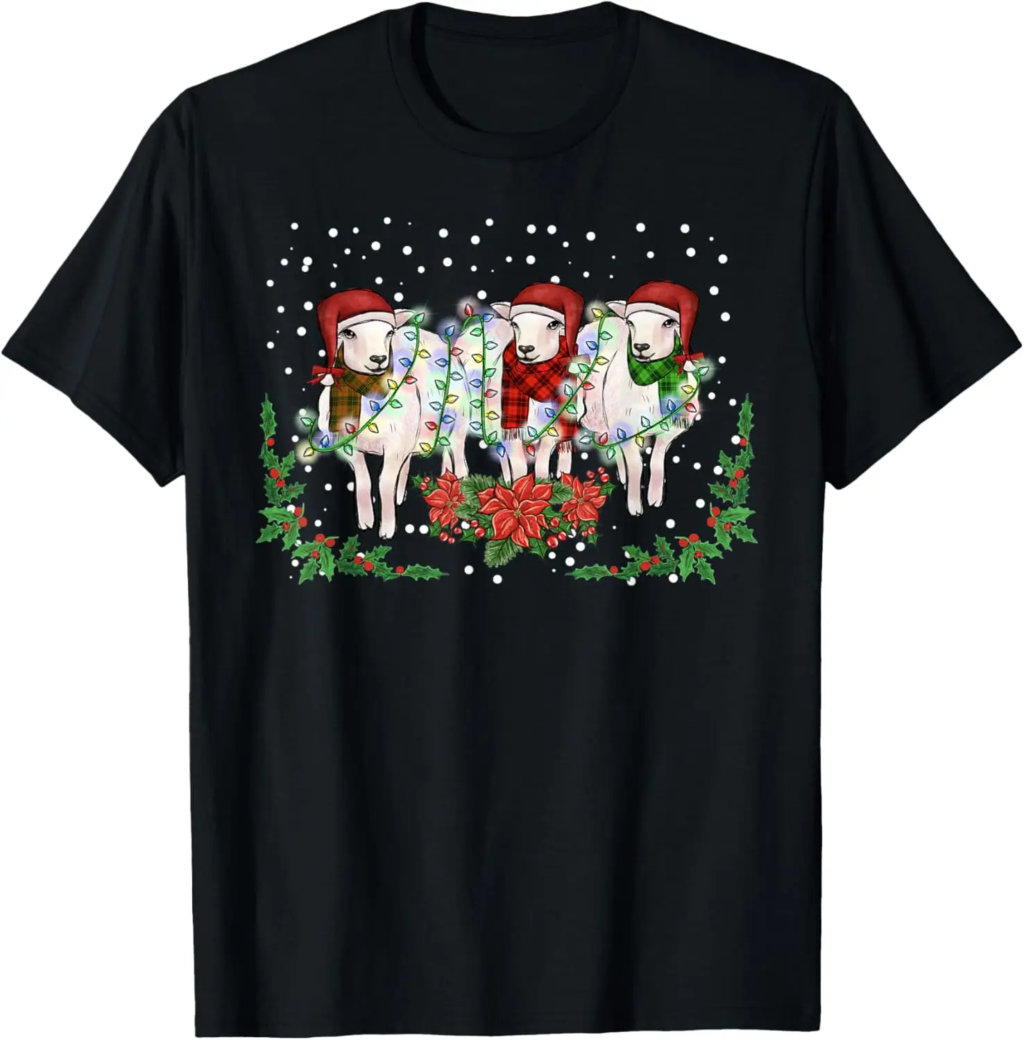 Sheep Pajama Santa Farm Animal Farmer Sheep Christmas T-Shirt