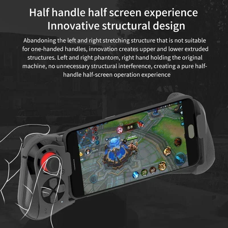 Mocute 058 Portable 360-degree 3D Joystick Wireless Gamepad Non-slip and Anti-sweat Esport Gamepad for Android IOS Phone