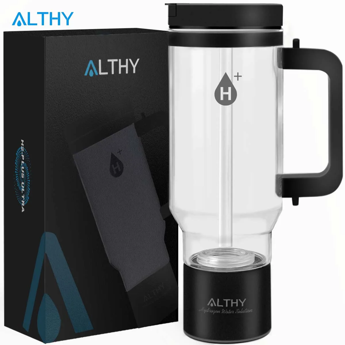 ALTHY Hydrogen Water Generator Bottle Cup DuPont SPE+PEM Dual Chamber,1000ml Ultra Capacity&4000mAh Plus Battery,Built-in Straw