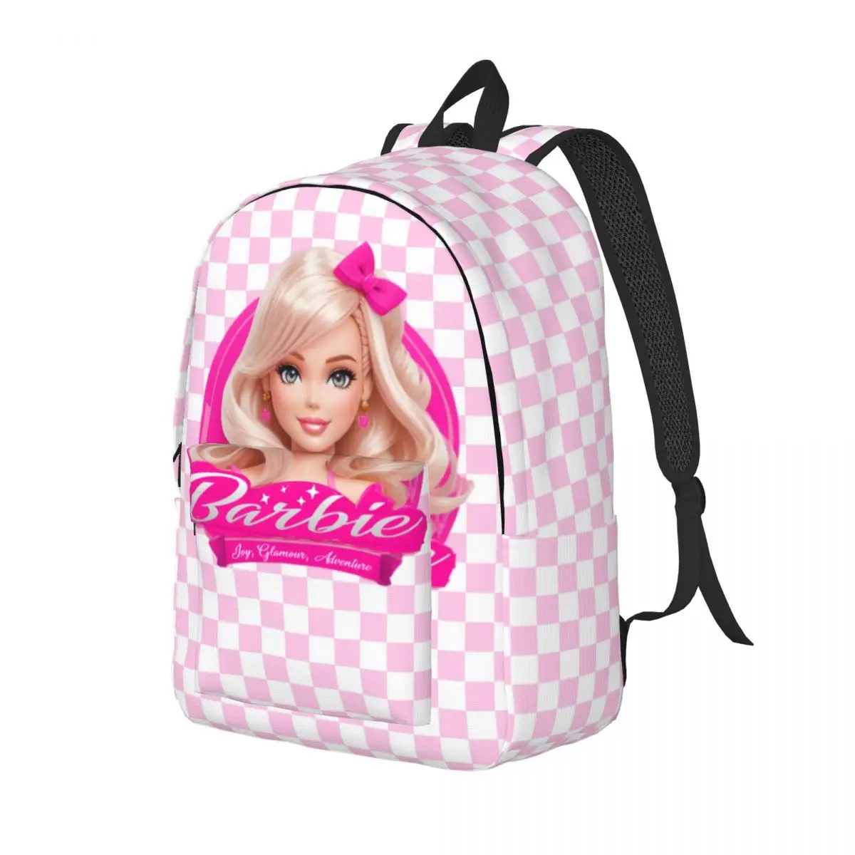 Custom Cartoon Barbie Girl Laptop Backpack Men Women Basic Bookbag for School College Student Bags