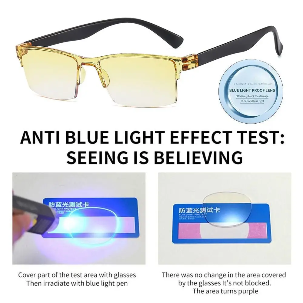 Smart Automatic Zoom Brillen Anti-Blaulicht Lesebrille Männer Frauen Quadrat rahmenlose optische Brille Computer Brillen – Detail 2