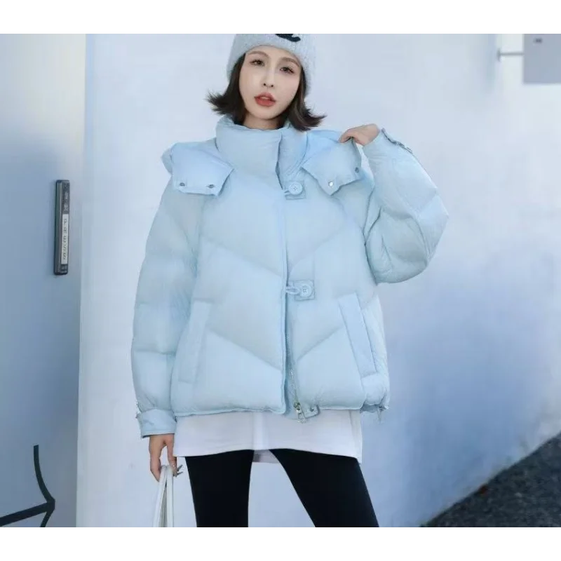 

Женский пуховик 2025, зима, новый стиль, модный пуховик большого размера, очень большое утолщенное теплое пальто, модное