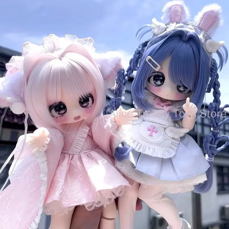 Sweet Velvet Showcase Bjd Doll Blind Box avec 3 ensembles de cheveux et 6 perruques, figurine articulée, ornement de bureau, jouet de collection tendance, cadeau