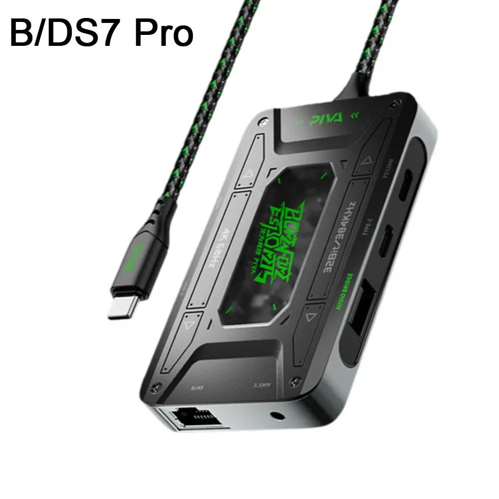محطة محول USB C 7 في 1 متعددة المنافذ دونغل لرسو السفن مع HDMI 2 USB-A PD 100 وات USB-C منفذ شحن 3.5 ملم واجهة إيثرنت