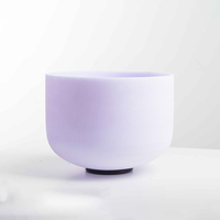 Hye-eun 8 inch Amethyst Gemstone Fusion Frosted Quartz Crystal Singing Bowl 432hz with Rubber Ring and Mallet