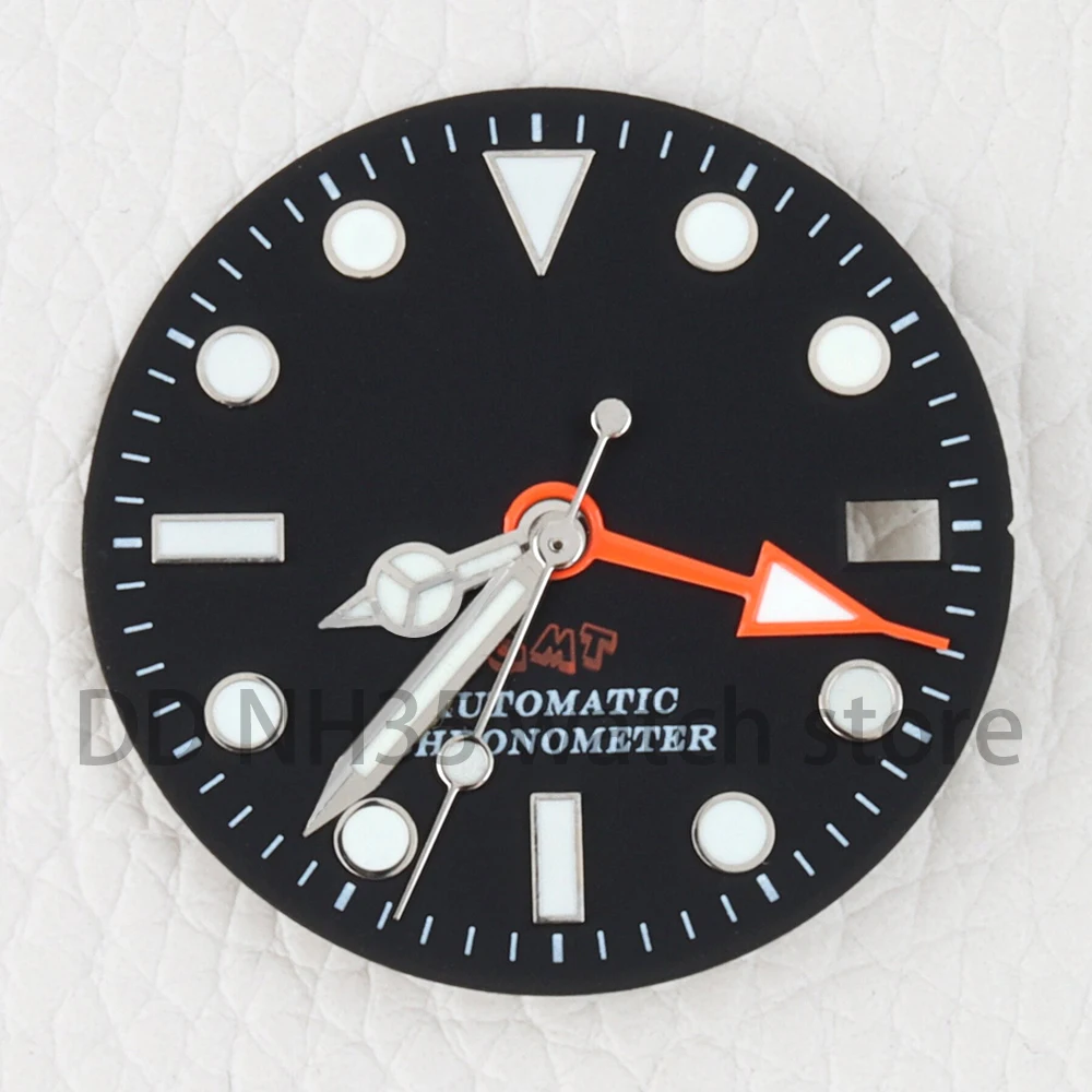 

28.5mm Nh35 Watch Dial Face Green Luminous Dial Hands for Explorer NH34 NH35 NH36 Automatic Movement Watch Replacement Parts