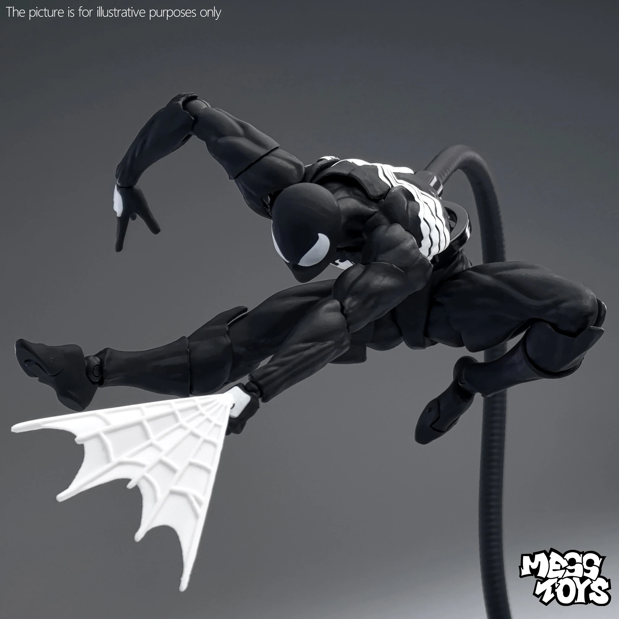 MESS TOYS 16cm The Black Neighbor Symbiotic Spider-Man Black Venom Suit Joint Action Figures Collect Desktop Ornaments Boy Gift image 2
