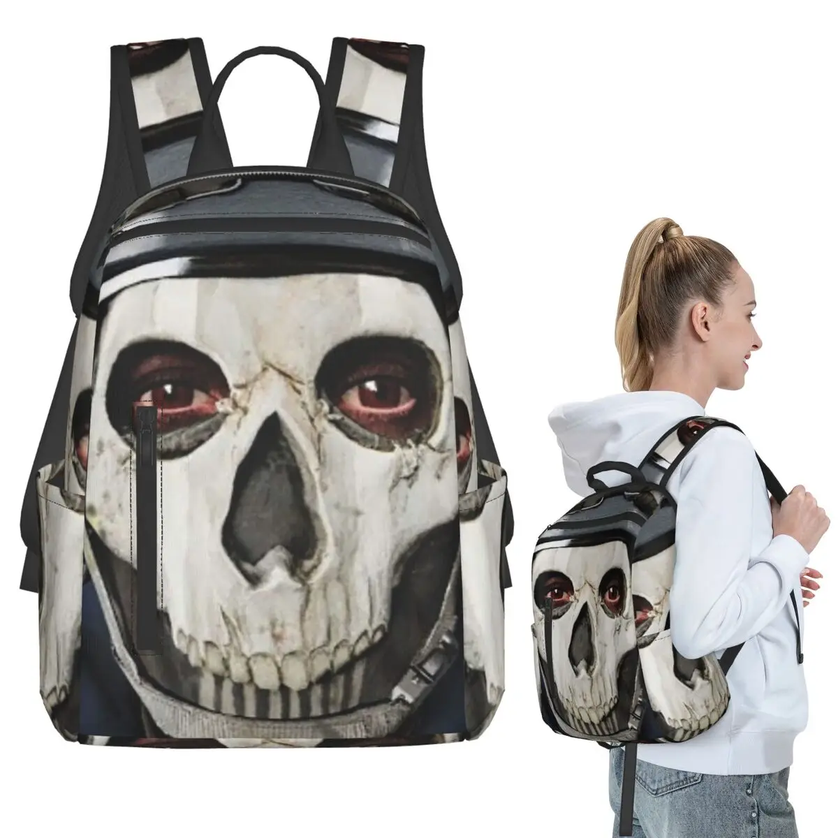 Silly Ghost Cod Backpack Student BookBag Children School Bag Laptop Shoulder Bags Boys Girls