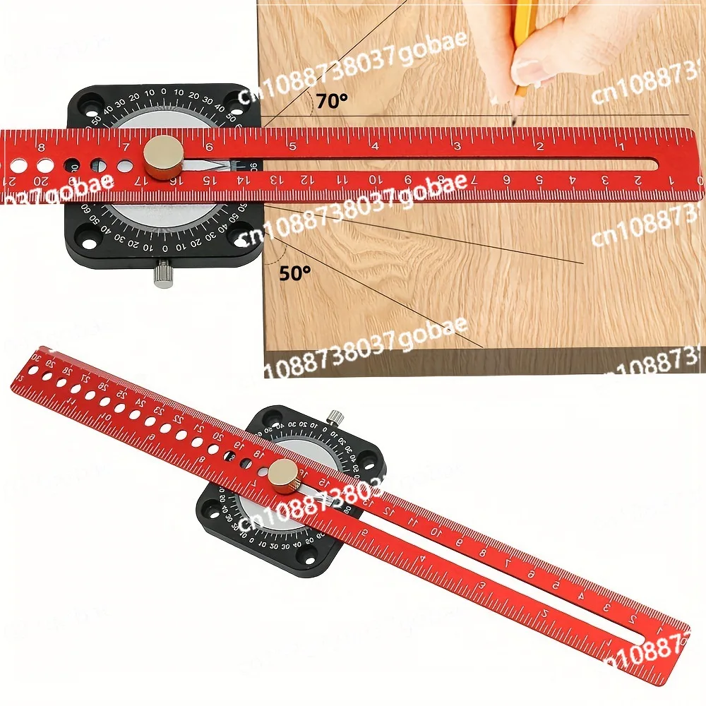 

Woodworking Scriber Compass Angle Adjustable Compass Ruler Aluminum 360 ° Angle Marker DIY Measuring Tool
