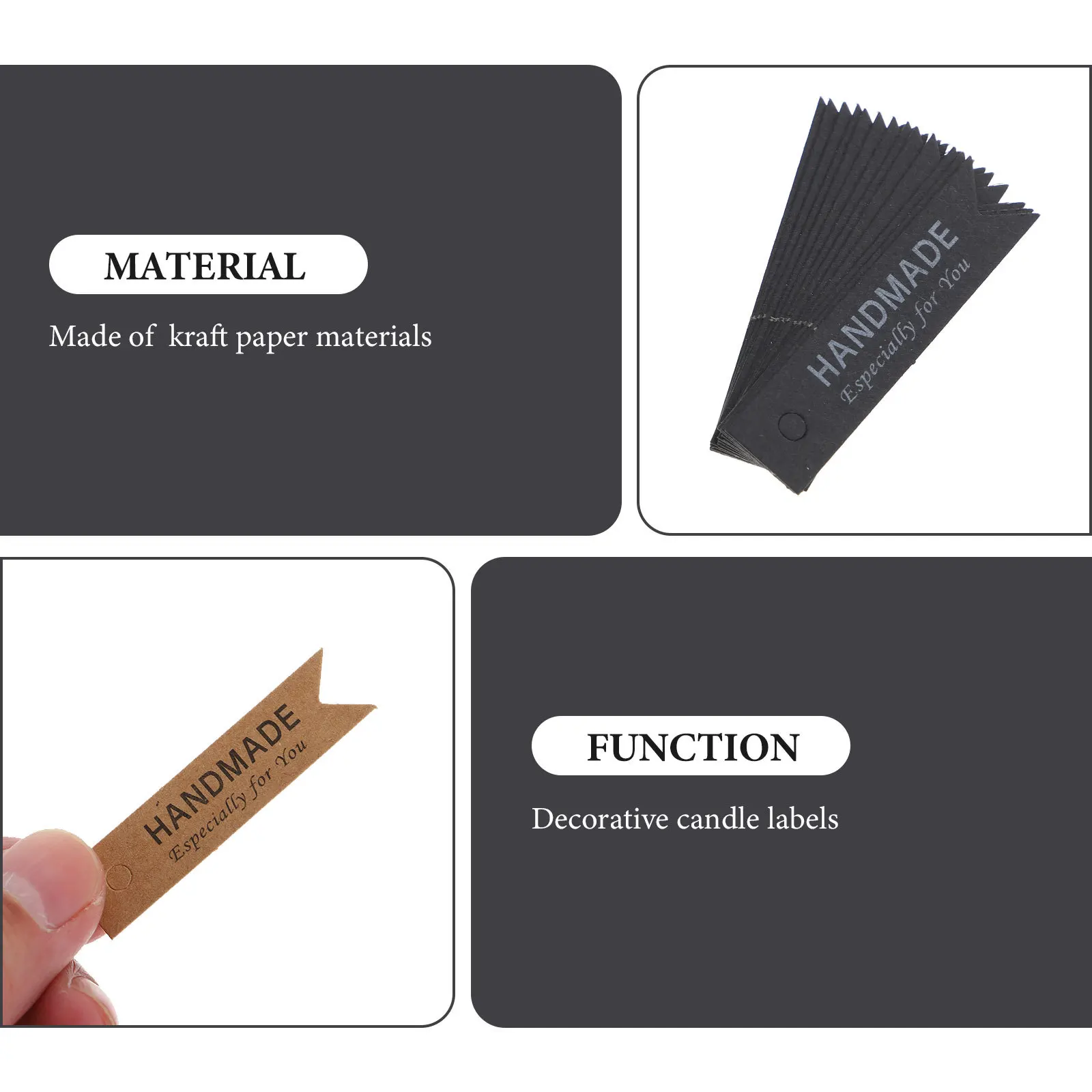 

45pcs Decorative Scented Hanging Tags Kraft Paper Labels Fishtail Flag Candles Accessories Aromatherapy Decors