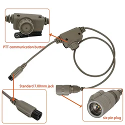 HEARGEAR Tactical Headset U94 Ptt RAC with 6 Pin Connector for AN/PRC 148 & PRC 152 Walkie-talkie